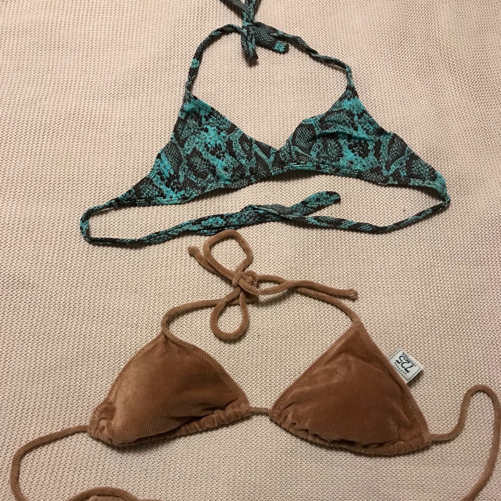 Set of 2 cute bikini tops - Size medium and size 8